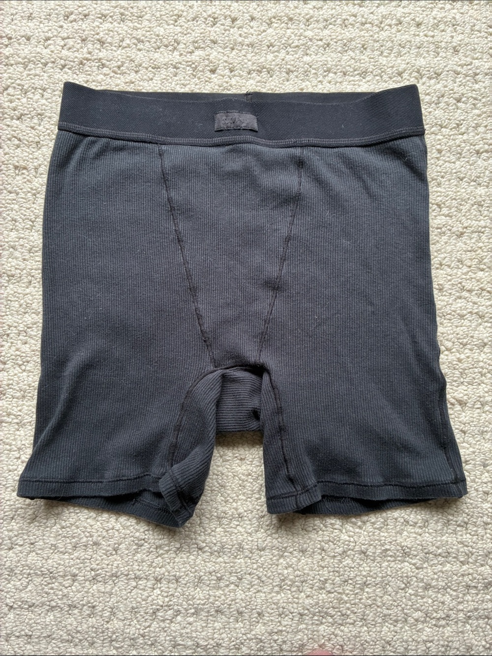 SKIMS Women’s Cotton Ribbed Boxer Short in Soot Black Size Small - Picture 2 of 7